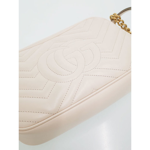 Gucci GG Marmont Quilted Small Shoulder Bag Ivory - Picture 8 of 8